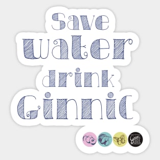 ginnic save water Sticker